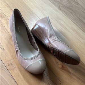 Cole Haan nude leather wedges 8.5